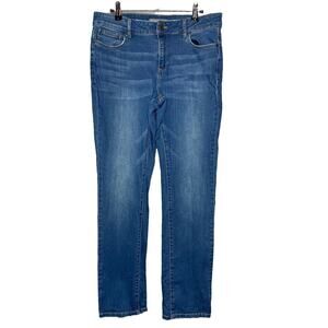 Garnet Hill Jeans Size 28 Womens Blue Straight Organic Cotton Stretch